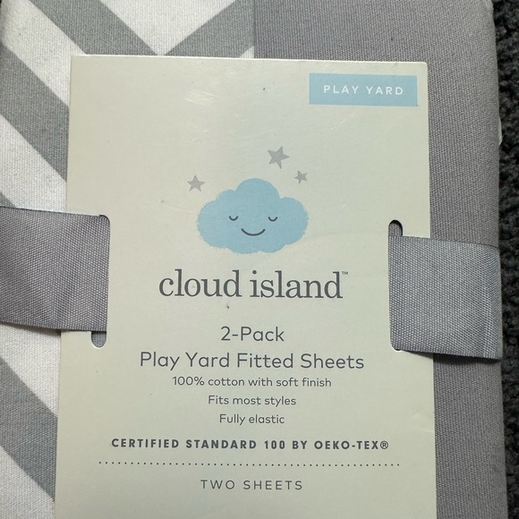 Cloud Island Gray Chevron Play Yard Sheets 2-Pack - Picture 6 of 6
